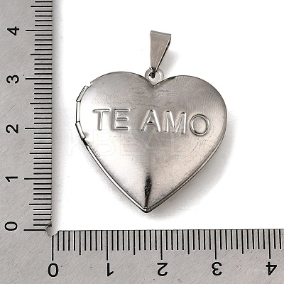 316 Stainless Steel Locket Pendants STAS-N0016-18B-P-1