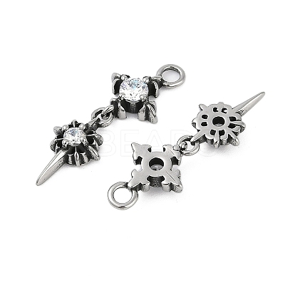 316 Surgical Stainless Steel Micro Pave Cubic Zirconia Pendants STAS-G349-03AS-02-1