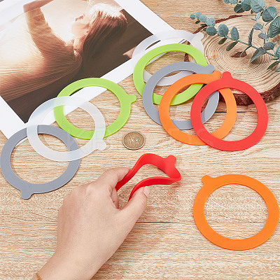 10Pcs 5 Colors Silicone Rings AJEW-GF0005-71-1