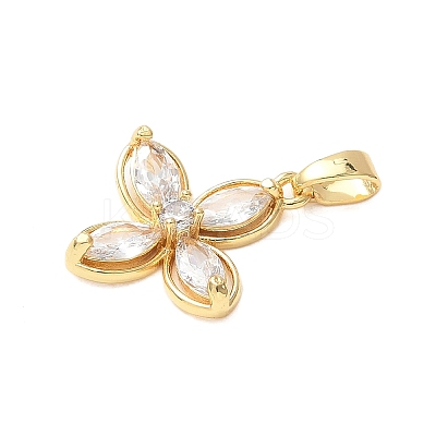 Brass Micro Pave Cubic Zirconia Pendants KK-D357-14B-G-1
