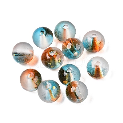 Frosted Baking Paint Glass Beads X1-DGLA-N005-8mm-10-1