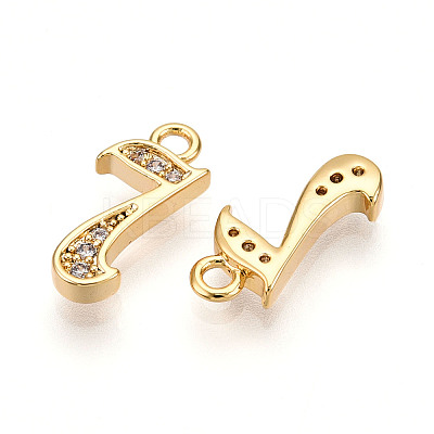Brass Micro Pave Cubic Zirconia Charms KK-N261-104H-G-1