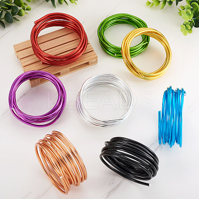 8 Roll 8 Colors Round Aluminum Wire AW-FW0001-03-1