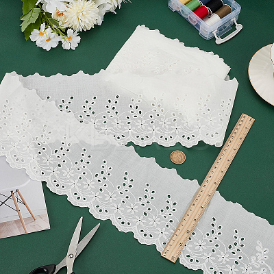 5 Yards Cotton Embroidery Flower Ribbons OCOR-MA0001-34A-1