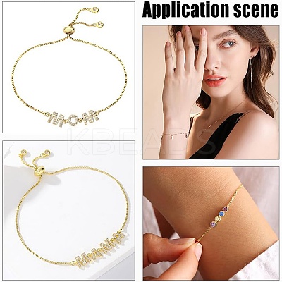 8Pcs 4 Styles 304 Stainless Steel Satellite Chain Bracelet Slider Making AJEW-AR0001-87-1