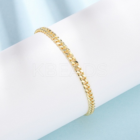 Brass Curb Chain Bracelets for Women LS-BJEW-C140-15G-1
