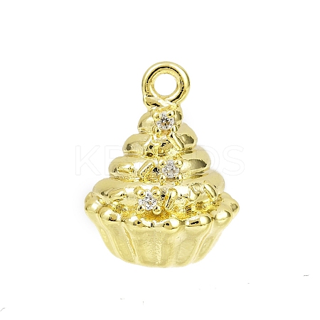 Brass Pave Clear Cubic Zirconia Pendants LS-KK-L238-07G-1