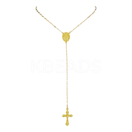 Alloy Cross Pendant Necklaces for Women NJEW-JN04799-1