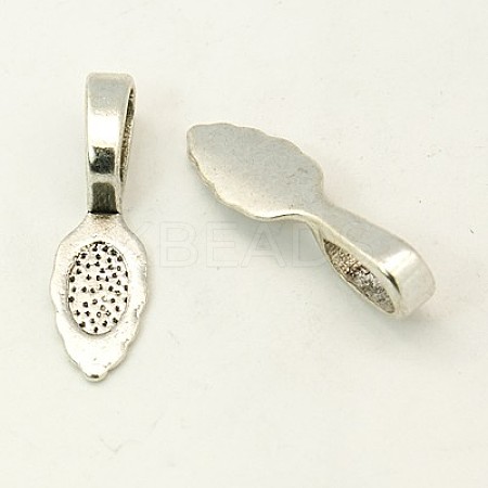 Tibetan Style Alloy Glue-on Flat Pad Bails TIBEB-LF10728YKG-AS-FF-1
