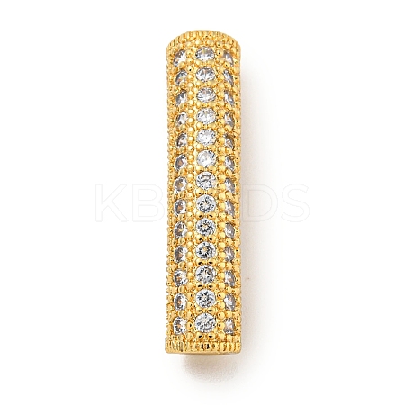 Brass Micro Pave Clear Cubic Zirconia Beads KK-G493-12G-01-1