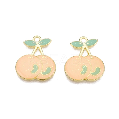 Light Gold Plated Alloy Enamel Pendants PALLOY-N176-25C-RS-1