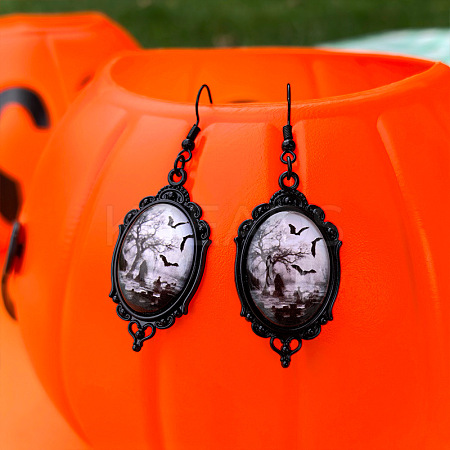 Alloy Glass Dangle Earrings FS-WGFE353-09-1