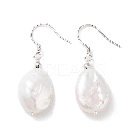 Natural Pearl Dangle Earrings for Women EJEW-C082-10B-P-1