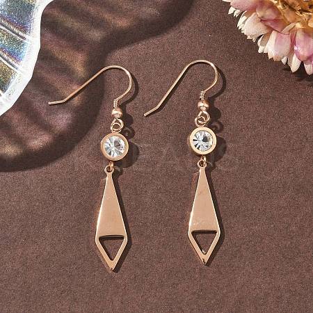 304 Stainless Steel Tie Dangle Earrings EJEW-Z129-19RG-1