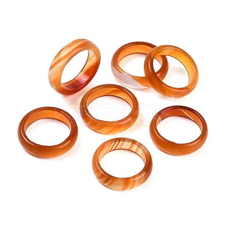 Dyed & Heated Natural Agate Finger Rings for Women RJEW-Z075-02G-1