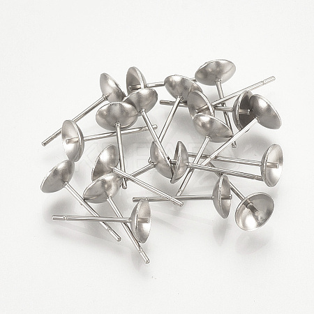 Non-Tarnish 304 Stainless Steel Stud Earring Findings LS-X-STAS-T019-6-1