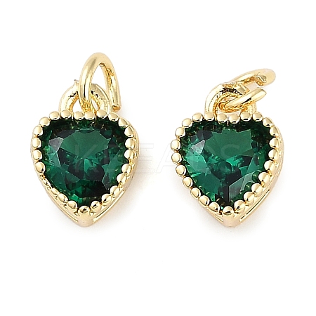 Real 18K Gold Plated Brass Inlaid Cubic Zirconia Charms ZIRC-L100-074G-07-1