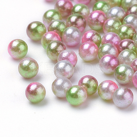 Rainbow Acrylic Imitation Pearl Beads OACR-R065-5mm-A08-1
