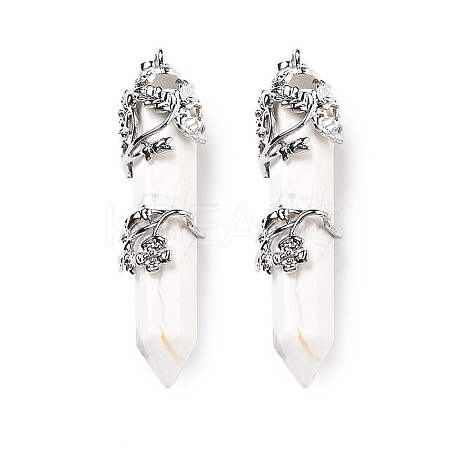 Natural Howlite Big Pointed Pendants G-A172-16H-1