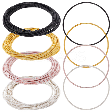 48Pcs 4 Colors Steel Wire Round Snake Chain Bracelets Set BJEW-BC0001-05-1
