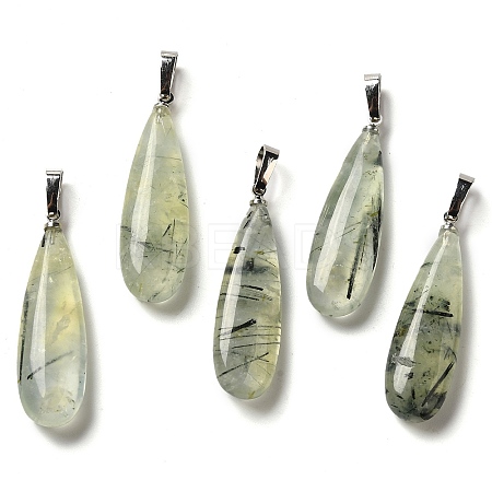 Natural Prehnite Pendants G-Q192-07P-01-1