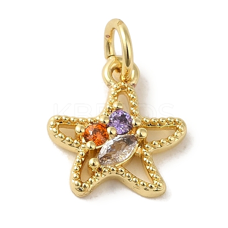 Brass Micro Pave Colorful Cubic Zirconia Pendants KK-R162-022B-G-1