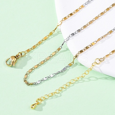 Brass Link Chain Necklaces for Women NJEW-D302-68G-1