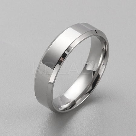 Stainless Steel Simple Plain Band Ring for Men Women RJEW-WH0015-04E-1