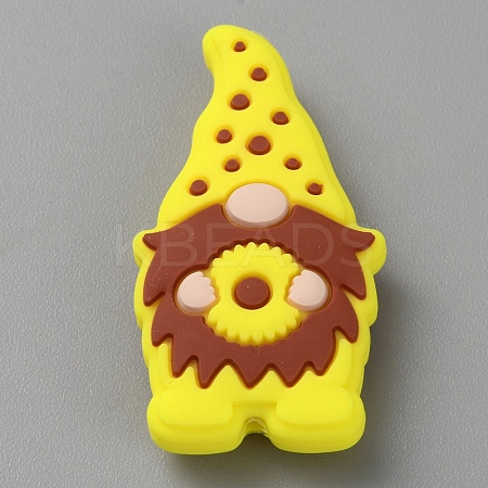 Gnome Food Grade Eco-Friendly Silicone Focal Beads SIL-WH0012-042H-1