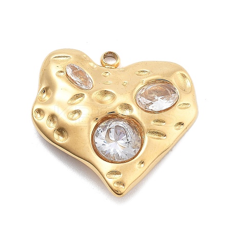 304 Stainless Steel Rhinestone Pendants STAS-R155-035F-G-1