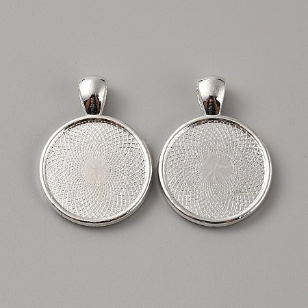 Zinc Alloy Pendant Cabochon Settings LS-FIND-WH0422-15-1