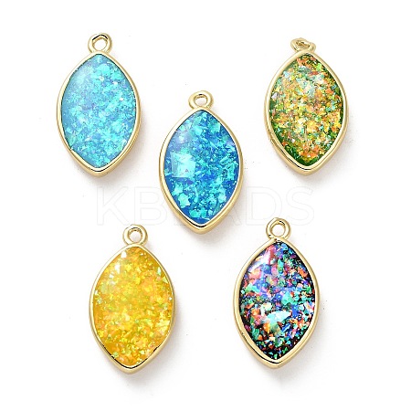 Brass Pendants with Synthetic Opal KK-A239-03G-1