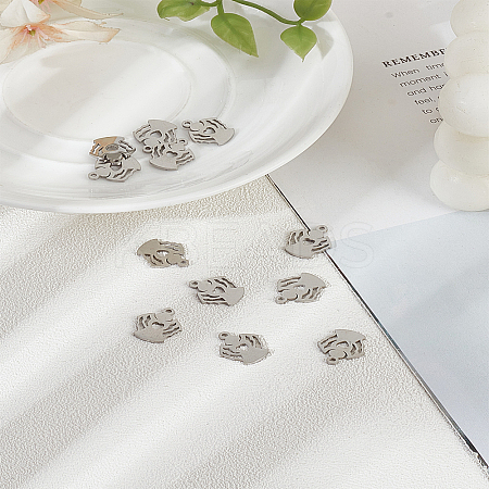 12Pcs 201 Stainless Steel Charms STAS-LP0003-33-1