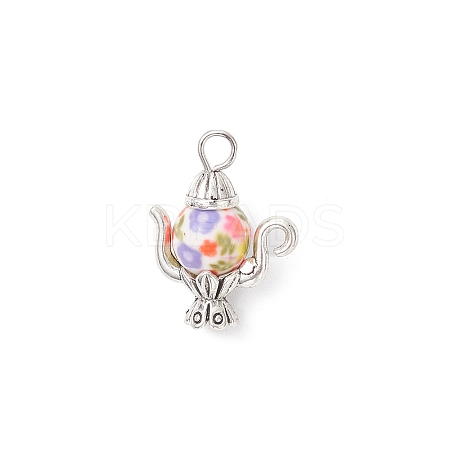 Opaque Printed Acrylic Pendants PALLOY-JF04496-1