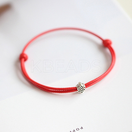 Alloy with Wax Cord Braided Bead Bracelets for Women FS-WGB7FC9-03-1