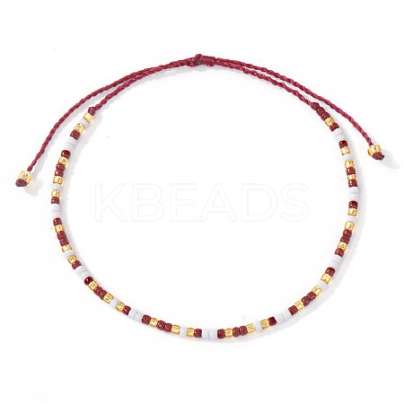 Glass Seed Bead Braided Bead Bracelets XN3042-3-1