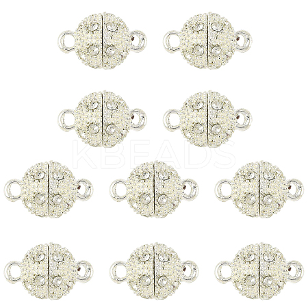 10 Bags Alloy Rhinestone Magnetic Clasps RB-FS0001-08S-1