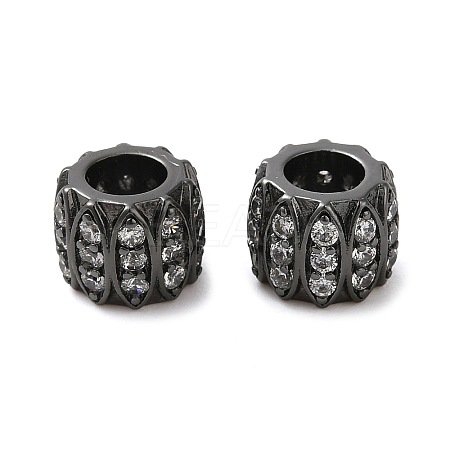 Brass Micro Pave Cubic Zirconia European Beads ZIRC-K003-13EB-1