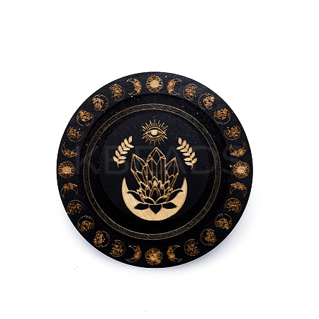 Flat Round Wood Bracelet Display Trays PAAG-PW0009-01C-1