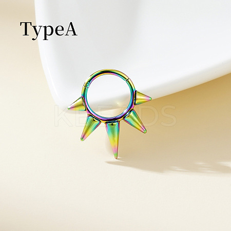 316 Surgical Stainless Steel Spike Hoop Nose Rings WG34C30-34-1