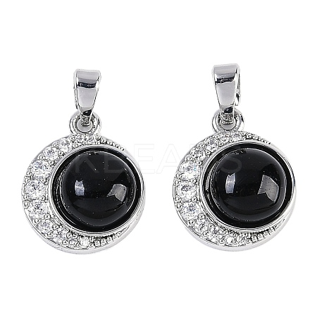 Brass Micro Pave Cubic Zirconia Pendants KK-U043-53P-05-1