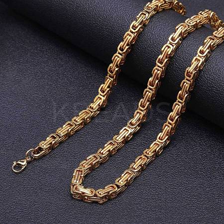 Titanium Steel Byzantine Chain Necklace for Men's FS-WG56795-39-1