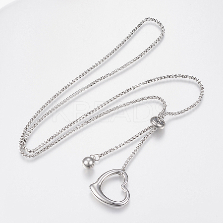 Tarnish Resistant Adjustable 304 Stainless Steel Lariat Necklaces LS-NJEW-H484-01P-1
