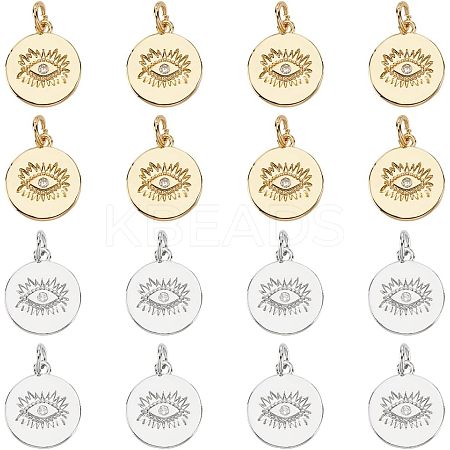 16Pcs 2 Colors Brass Pendants KK-BC0014-13-1