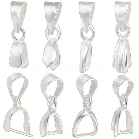 8Pcs 4 Style 925 Sterling Silver Pendant Bails STER-BBC0005-48S-1