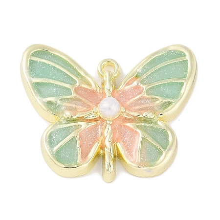 Rack Plating Alloy Enamel Pendants PALLOY-F018-22G-02-1