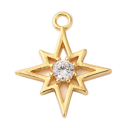 Brass Pave Clear Cubic Zirconia Pendants LS-KK-V016-19G-1