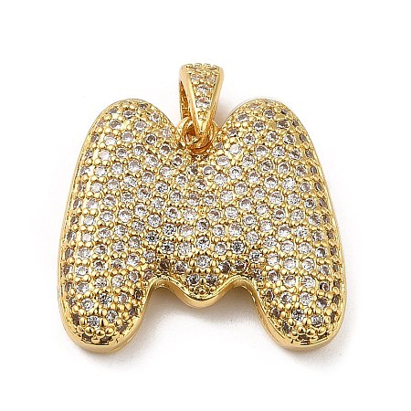 Brass Micro Pave Cubic Zirconia Pendants KK-E061-03G-13-1