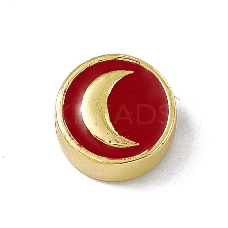Real 18K Gold Plated Brass Enamel Beads LS-KK-A170-01G-04-1