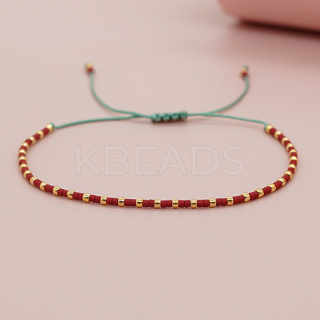 Glass Seed Beads Braided Bead Bracelets MT5795-1-1